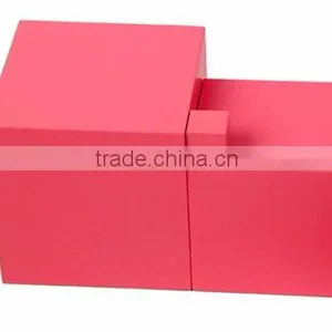 Preschool Kid Toy Wooden Montessori Pink Tower Set Made in China thumbnail-5