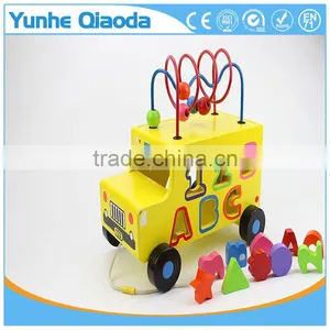 Shape Sorter and Bead Maze Truck - Pull Along Toy - Alphbet and Number Shape With Bead Maze on Top thumbnail-3