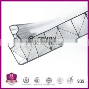 U-lock System Polycarbonate Sheet Hollow W-structure UV Resistance Coating Leaking Proof Easy Installation For Greenhouse 8-16mm thumbnail-1