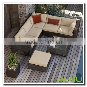 Audu Fabric And Wicker 4 Piece Lounge Setting thumbnail-1
