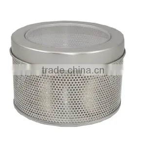 Round Metal Tin Round Clear Lid thumbnail-1