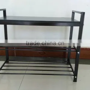 Three Tiers Metal Shoes Bench Storage Rack thumbnail-3