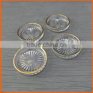Wholesale Beautiful Clear Gold Gold Rim Glass Candle Holder thumbnail-1