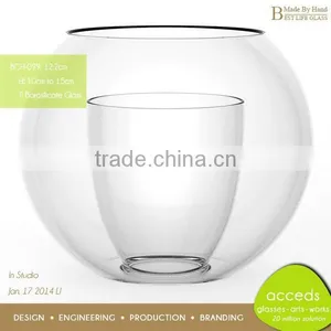 2014 Novelty OEM/ODM Round Replacement Clear Glass Tealight Holder thumbnail-2
