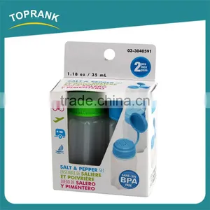 2pcs 35ml Mini Disposable BPA Free Plastic Salt and Pepper Shakers Set thumbnail-2