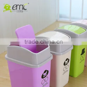 Emc Plastic Trash Cans With Cover, Indoor Plastic Waste Bins With Cover thumbnail-2