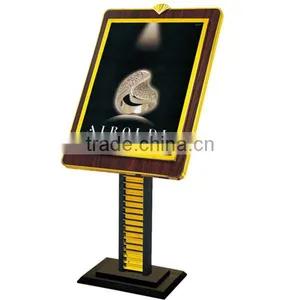 Newest Design Hotel Poster Display/ Attractive Design Stainless Steel Shop Signboard/ Free Standing Magazine Stand P-42 thumbnail-1