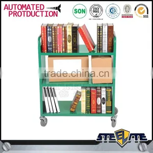 Modern Design Steel Trolley Library Equipment Steel Library Book Trolley thumbnail-4