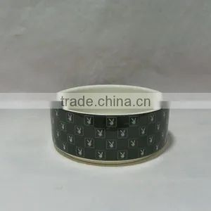 Black Rabbit Ceramic Dog Bowl thumbnail-1
