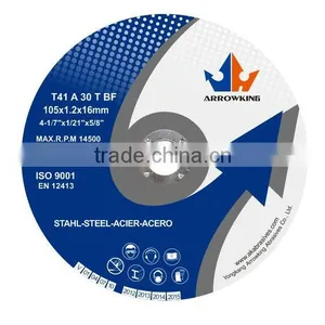 4-1/7'' 105x1.2x16mm Flat Resin Bonded Reinforced Cutting Wheel for Metal thumbnail-1