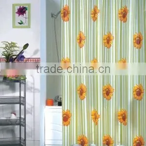 Waterproof Flower Design Bathroom Shower Curtain PEVA Bath Curtain thumbnail-1