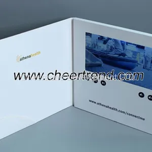 2017 Fashion Paper Business Card 7 Inches Lcd Video Brochure 210*210 mm Video Greeting Card With 1000 Mah thumbnail-2