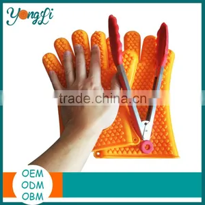 Best Heat Resistant Silicone Gloves and 10 Inch Tongs for Barbecue BBQ Set thumbnail-1