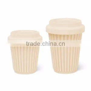 Plastic Coffee Cup With Silicon Lid Wholesale,double Wall Silicone Coffee Cup,BPA Free Anti Heating Silicone Sleeve Coffee Cup thumbnail-1