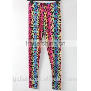 Fashion Summer Autumn Slim Cool Trousers Women Colorful Leopard Print Leggings Lady Sexy Pants Silk Capris Full Length thumbnail-1