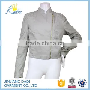 China Clothing Factory Custom Women Moto Leather Jacket thumbnail-1