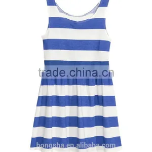 2016 Fashion Children Little Gilrs Cotton Jersey Stripe Print Dress HSD8073 thumbnail-2