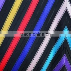 Fashion Summer High Waist Rainbow Color Viscose Chevron Stripe Maxi Skirt thumbnail-5