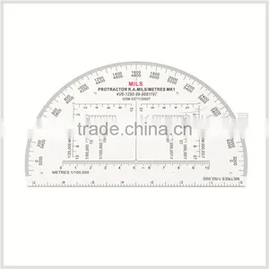 Kearing Brand Manufacture 6"military Mapwork Protractor,military Half Moon Protractor,military Round Protractor Plotter#KMP-1 thumbnail-1