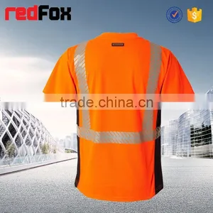 160gsm Net Reflective Safety T-shirt for Running School Safety Red T-shirts Polo Waterproof Safety T-shirt thumbnail-2