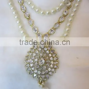 PEARL Gold Plated Necklace EARRING Set thumbnail-2