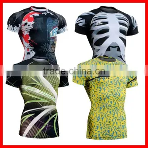 2015 Professional Fitness Wear Black Compression Shirt for Training/Yoga thumbnail-5