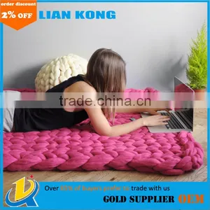 2017 Knitted Wool Blend Blanket Air Conditioning Leisure Chunky Blanket Kniting Blanket thumbnail-1