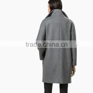 Grey Color Stylish Design Lady Coat thumbnail-4