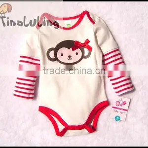Long Sleeve Baby Girls Animal Bodysuits Cutie One Piece Infant Rompers thumbnail-1