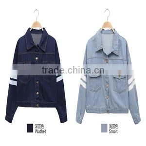 New 2016 BF Style Ladies Denim Jackets Outwear Jeans Coat Short Jackets Women Fashion Letter Print Jeans Coats Female Jackets thumbnail-1