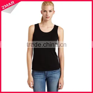 Women Fashion Style Hot Sale Cheap Price Blank Cotton Wholesale Stringer Lady Top thumbnail-1