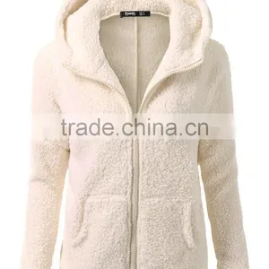 Hot Sale High Quality Super Comfort Custom Zipper up Women's Hoodie Coat thumbnail-3