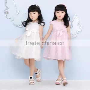 2015 New Model Pink and White Flower Girl Dress thumbnail-1