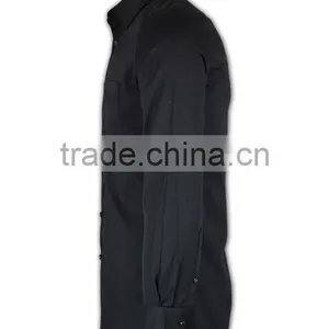 100% Cotton Design China Made Men's Black Ready Made Cotton Shirt thumbnail-2