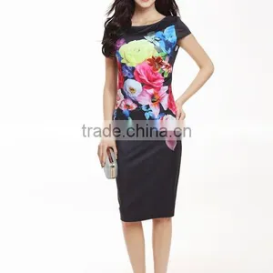Women Polyester One-piece Printed Floral Vintage Style Dress thumbnail-1