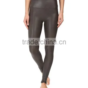 Wholesale Fashion 2017 Ladies Faux Leather Slim Fit Custom Yoga Leggings Sexy Leather Stretch Legging thumbnail-5