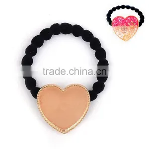 Zinc Based Alloy DIY Resin Mold For Jewelry Making Hair Ties Heart Gold Plated & Black thumbnail-1
