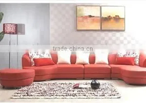 Household Delicate Red Leather Sofa thumbnail-1