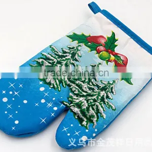 Christmas Style Cotton Kitchen Oven Glove Kitchen Printed Cotton Insulation Pad Two-piece Insulation Gloves GVJMX01 thumbnail-6