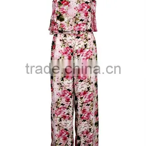 Floral Print Frill Top Strappy Women Jumpsuit for Women thumbnail-4
