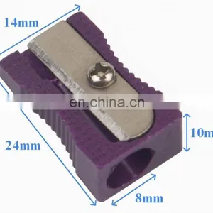 Coloured Aluminum Single Hole Pencil Sharpener in Metallic Rose thumbnail-3