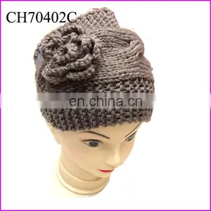 Wholesale Knit Flower Design Ladies Crochet Headbands thumbnail-1