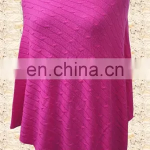 Knitted Poncho,Plain Knit, Cable Knit thumbnail-5