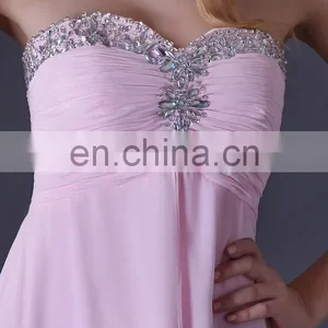 Grace Karin Strapless Sweetheart Chiffon Long Pink Prom Dresses 2015 CL3523 thumbnail-4
