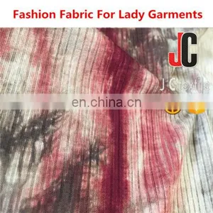 JC Vintage Soft Handfeel Knit Polyester Rayon Spandex Tie Dyed Rib Morley Fabric thumbnail-4