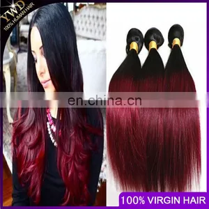 100% Human Ombre Hair Red Human Hair Weaving, Brazilian Ombre Weave Hair, Human Hair Weave Ombre Hair thumbnail-1