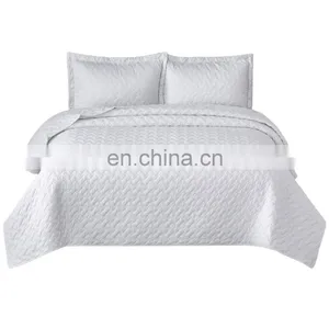 Soft 100% Polyester Fade Resistance Eco-friendly White Plain Quilt For Sale thumbnail-6