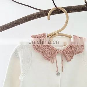 2020 Autumn New Ins Baby Girl Lotus Leaf Collar Wild Hand Hook Collar Baby Girl Cotton Hook Flower Collar Hollow thumbnail-5