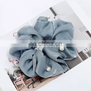 Women Pearl Elastic Rubber Bands Headwear Headband Girls Scrunchies Solid Silk Hair Tie Rope Ring Hair Accessories Free Shipping thumbnail-6
