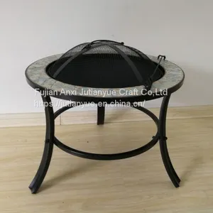 Upgraded] FEMOR Large 3 in 1 Fire Pit With BBQ Grill Shelf,Outdoor Metal Brazier Square Table Firepit Garden Patio Heater/BBQ/Ice Pit With Waterproof Cover (Fire Pit & Grill) thumbnail-3